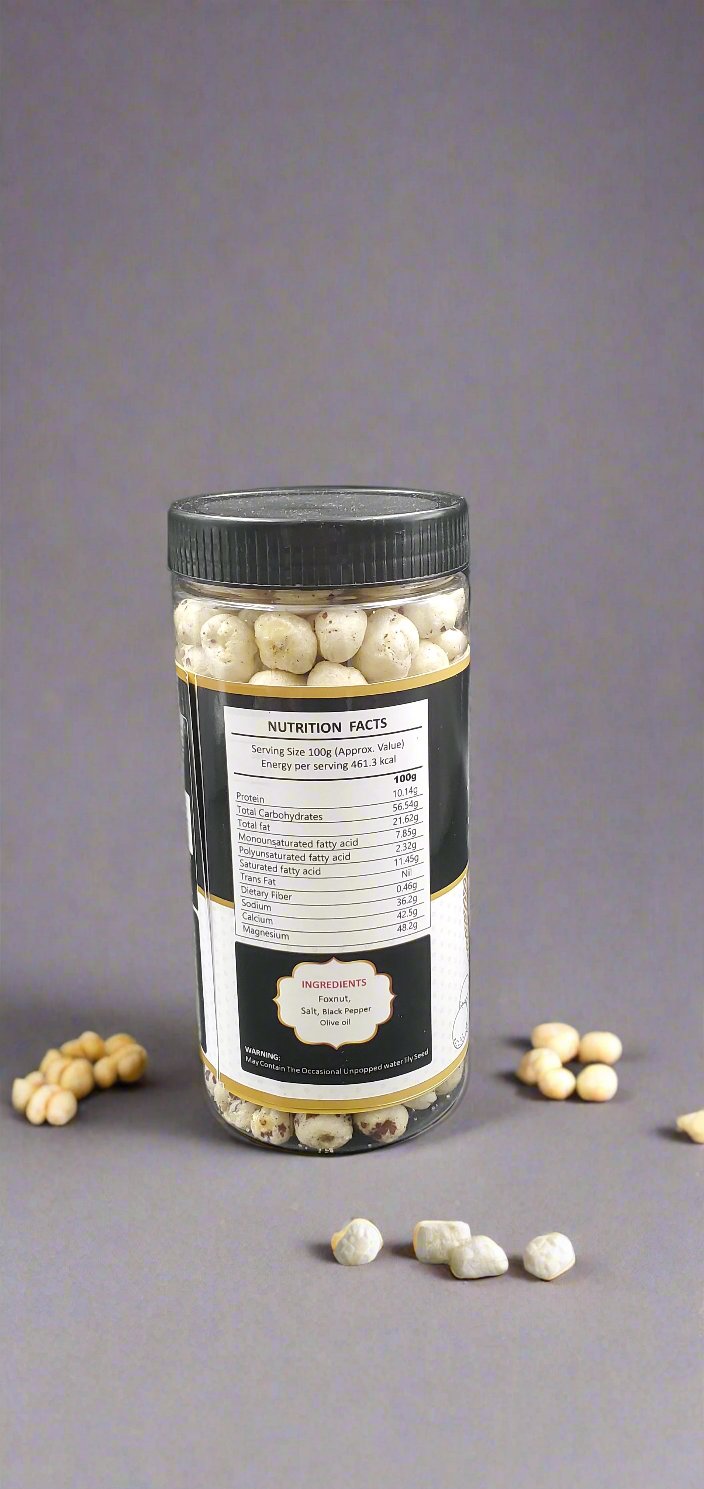 Roasted & Flavoured Makhana Combo (Himalayan Salt & Black Pepper & Salt) | Healthy Party Snacks, Namkeen Flavour for Lotus Seeds Phool Makhana and Puffed Kernels | Tasty & Nutritious | Pack Of 2 | 200gm