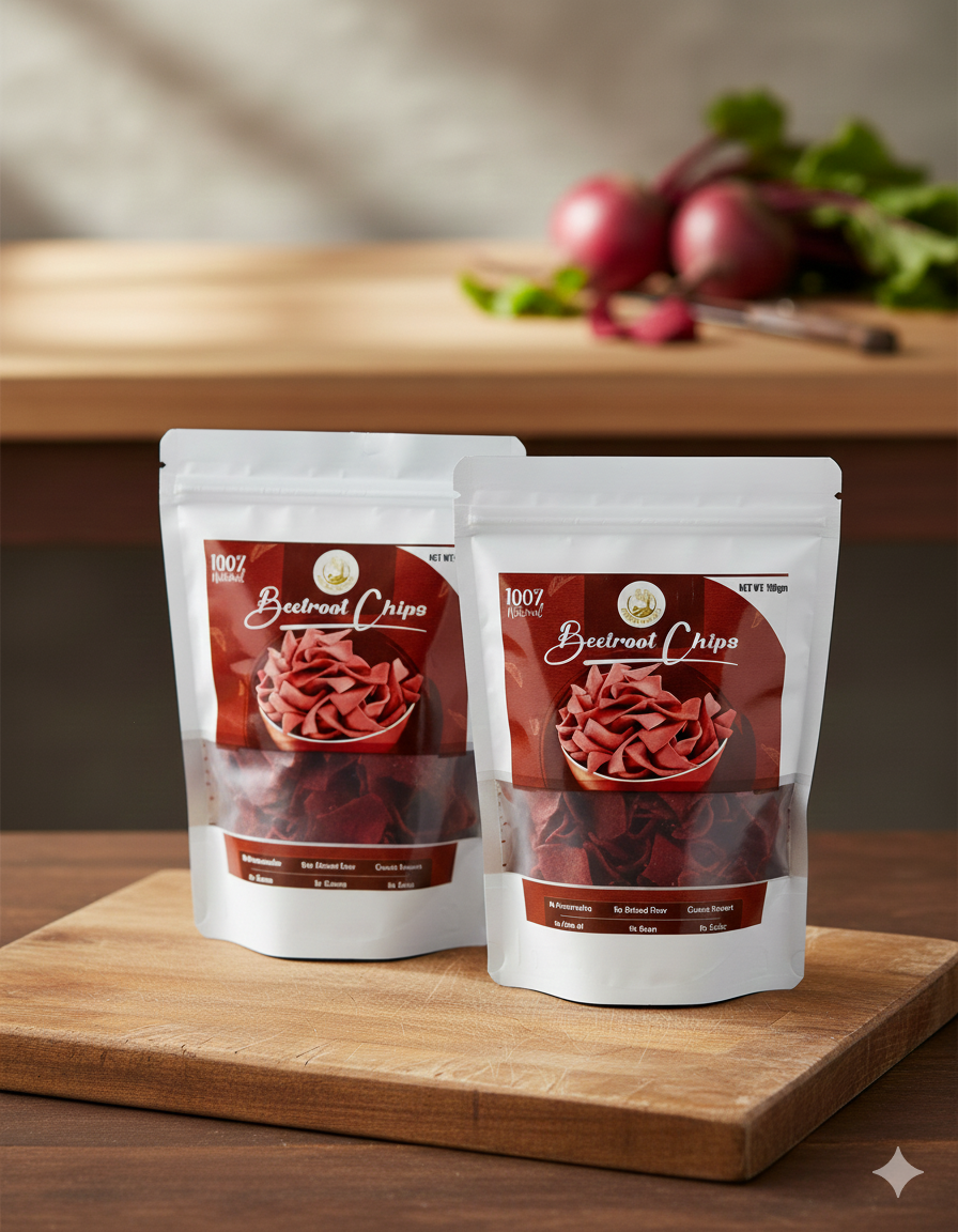 Baked Beetroot Chips (Crisps),Crispy Beetroot,High Dietary Fiber & Nutrient,Gluten-Free Snacks, High Protein & Fiber, No Maida