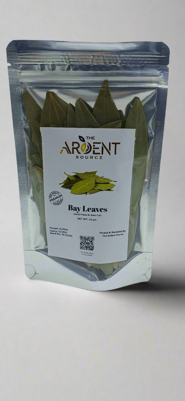Bay Leaves by Ardent Source (20gm) | Premium Quality | Whole Dried Bay Leaves | Hand Picked | Stem-Cut