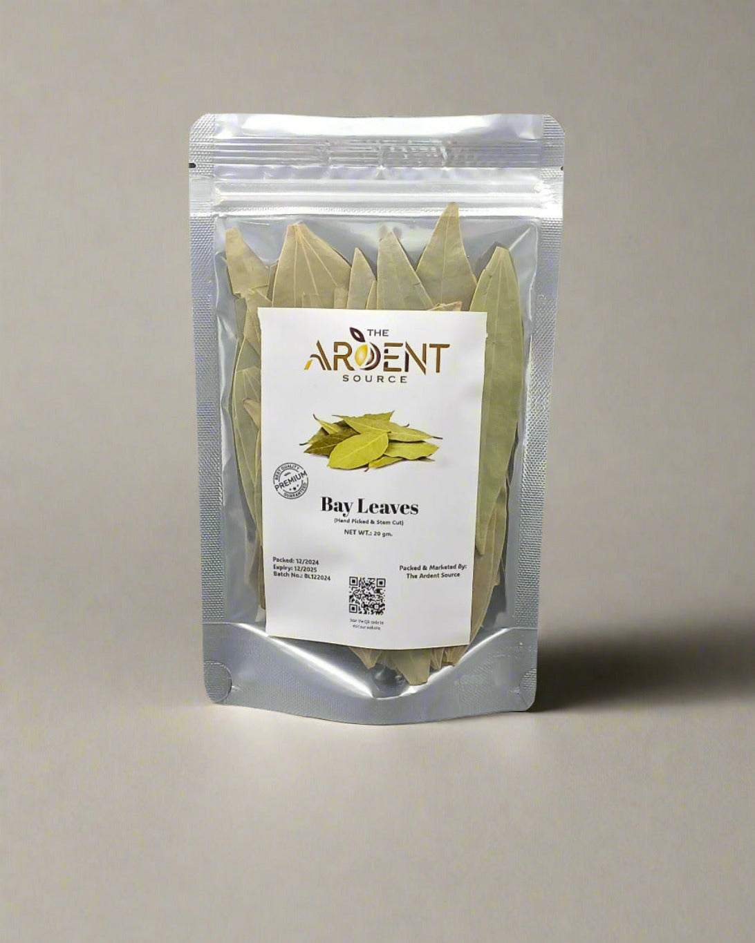 Bay Leaves by Ardent Source (20gm) | Premium Quality | Whole Dried Bay Leaves | Hand Picked | Stem-Cut
