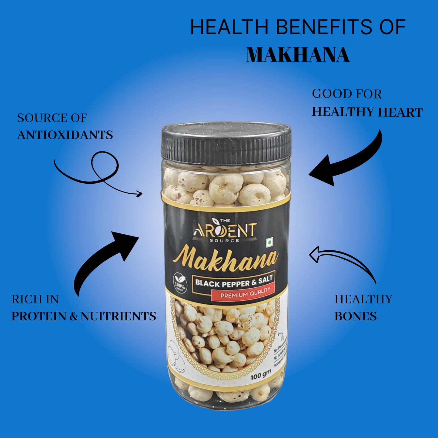 Roasted & Flavoured Makhana Combo (Jalapeno & Black Pepper and Salt) | Healthy Party Snacks, Namkeen Flavour for Lotus Seeds Phool Makhana and Puffed Kernels | Tasty & Nutritious | Pack Of 2 | 200gm