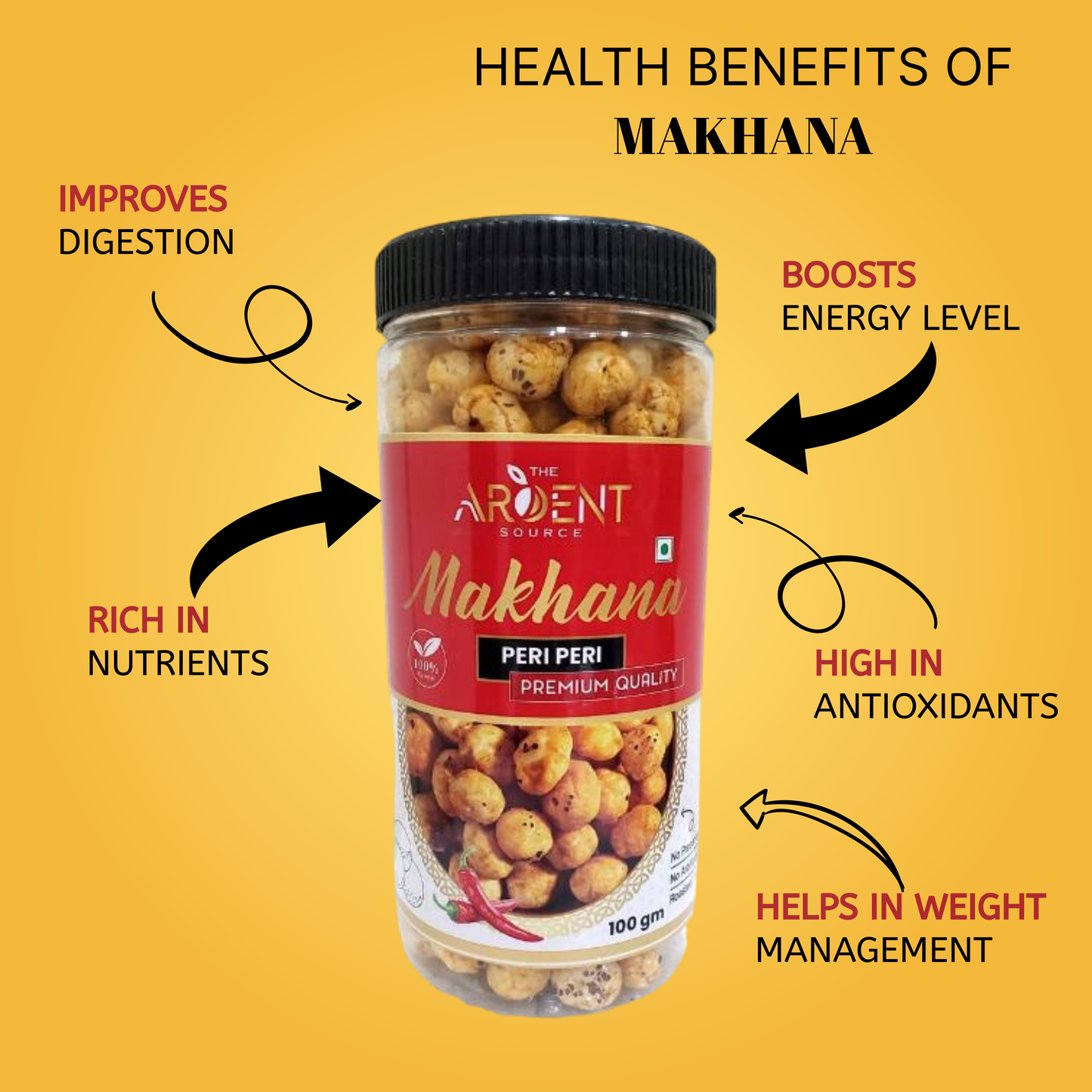 Roasted Makhana (Fox Nuts) – Snack | 100g Healthy Crunch | Ardent Source