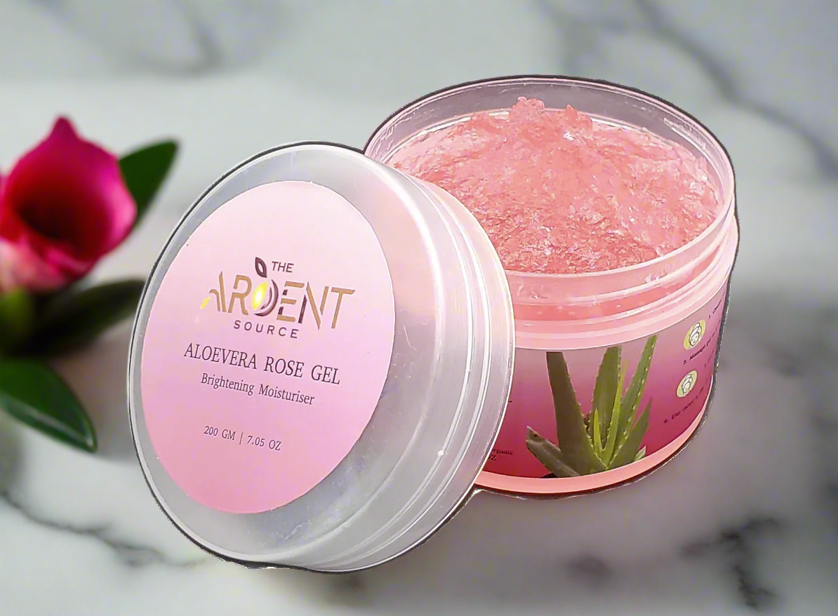 Aloe Vera Rose Gel 200ml | Reduces Skin Redness | Improves Skin Tone | Reduces Dark Spots | Replenishes Skin Cells | Paraben & Sulfate Free - 200g | 7.05 Oz