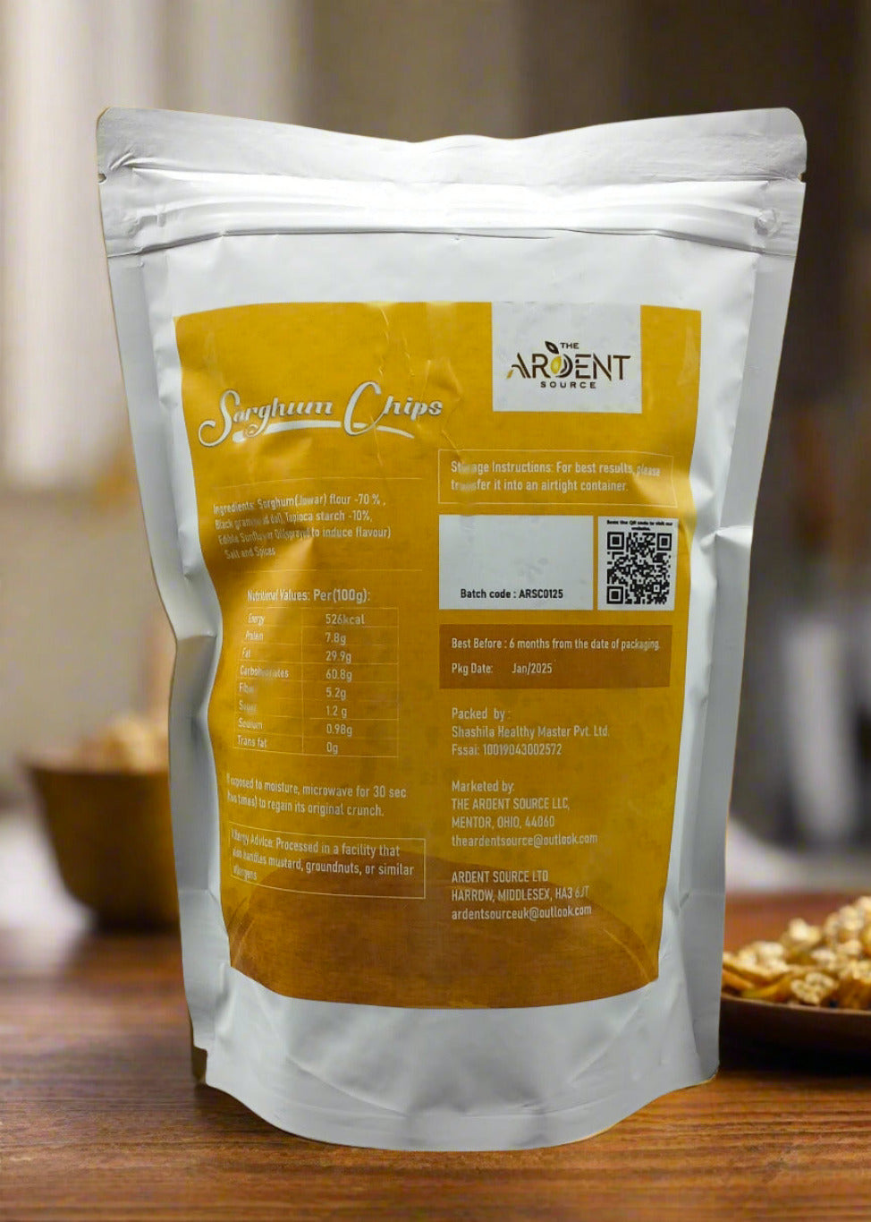 Baked Sorghum (Jowar) Chips | All Natural Ingredients | High in Fiber | Low in Sodium | Helps in Weight Loss | Calcium Rich | Gluten-Free | Vacuum Cooked | Oil-Free
