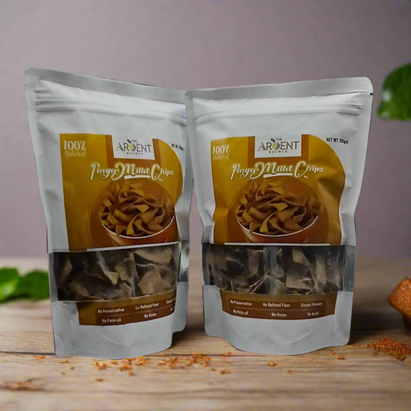 Ragi Chips by Ardent Source | 100 % Baked, Not Fried, Zero Trans-Fat, Vacuum Cooked | Cholesterol Free, Gluten Free | No Preservatives, No Sugar, No Chemicals, No Artificial Flavours