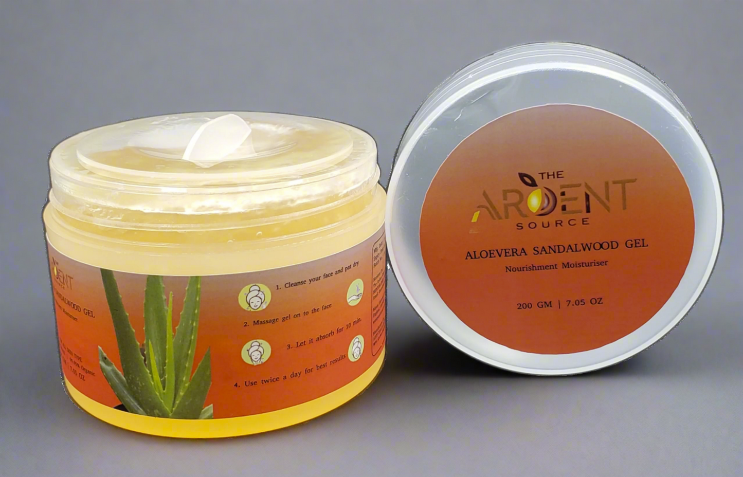 Aloe Vera Sandalwood Gel 200ml | Reduces Skin Redness | Improves Skin Tone | Reduces Dark Spots | Replenishes Skin Cells | Paraben & Sulfate Free – 200g