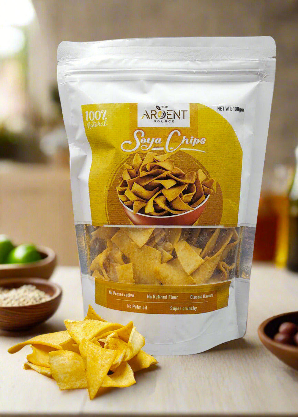 Baked Soya Chips | All Natural Ingredients | High in Fiber, Low in Sodium, Gluten-Free | Vacuum Cooked