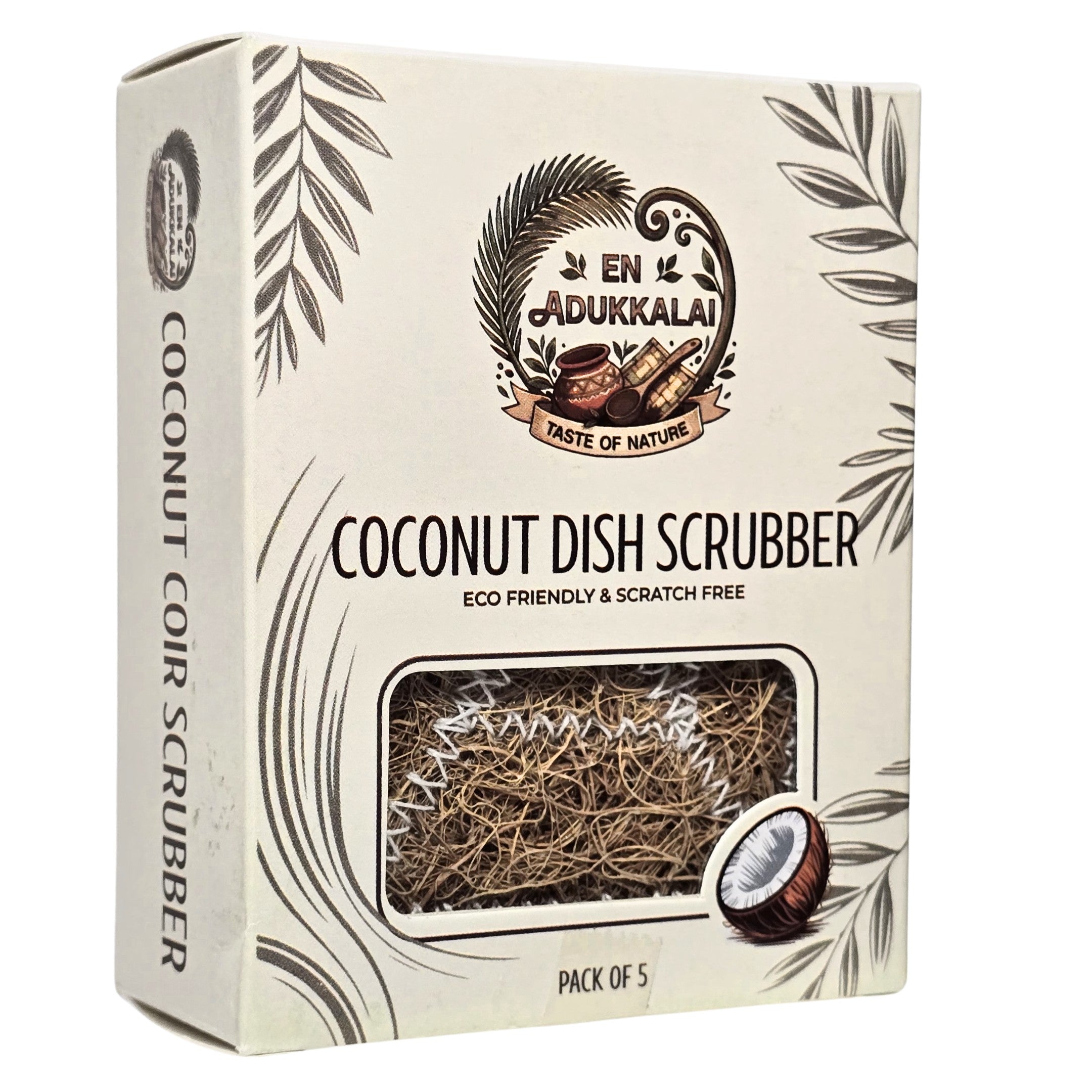 Coconut Coir Scrubber, Eco-Friendly Kitchen Cleaning Scrub (Pack of 2)-10units