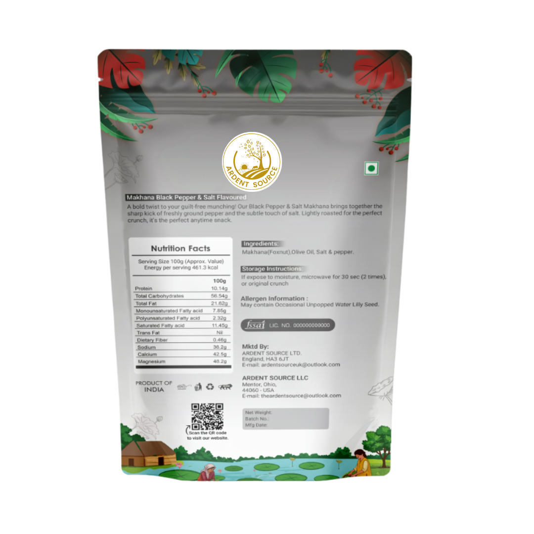 Roasted Makhana (Fox Nuts) - Healthy Snacks, Low-Calorie, High-Protein Makhana Snacks, Gluten-Free Makhana: Natural Superfood Snack | 100gm