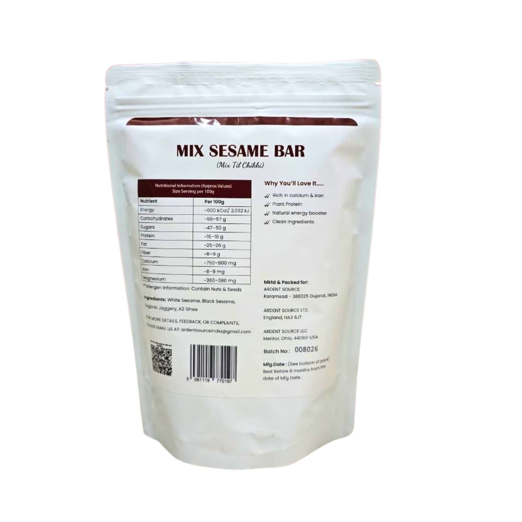 Healthy Mix Sesame Bar,White & Black Til Chikki- 250gm