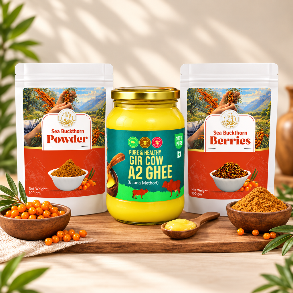 Wellness Combo — 500ml A2 Gir Cow Ghee + Sea Buckthorn