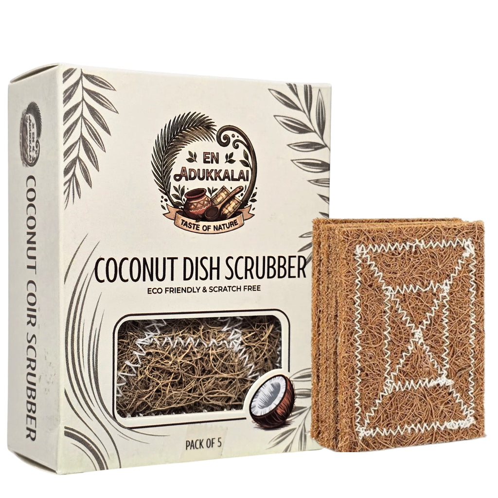 Coconut Coir Scrubber, Eco-Friendly Kitchen Cleaning Scrub (Pack of 2)-10units