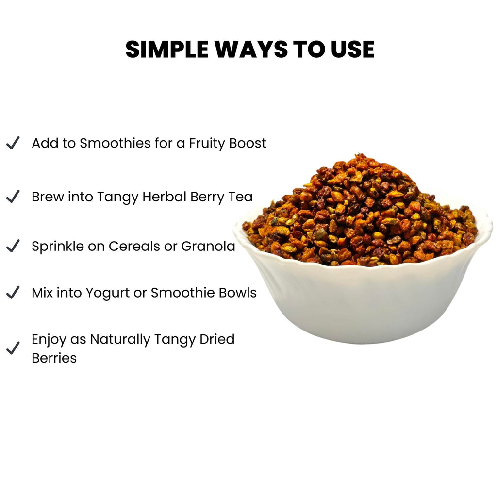 Dried Sea Buckthorn Berries 100g- Unsweetened Whole Berries