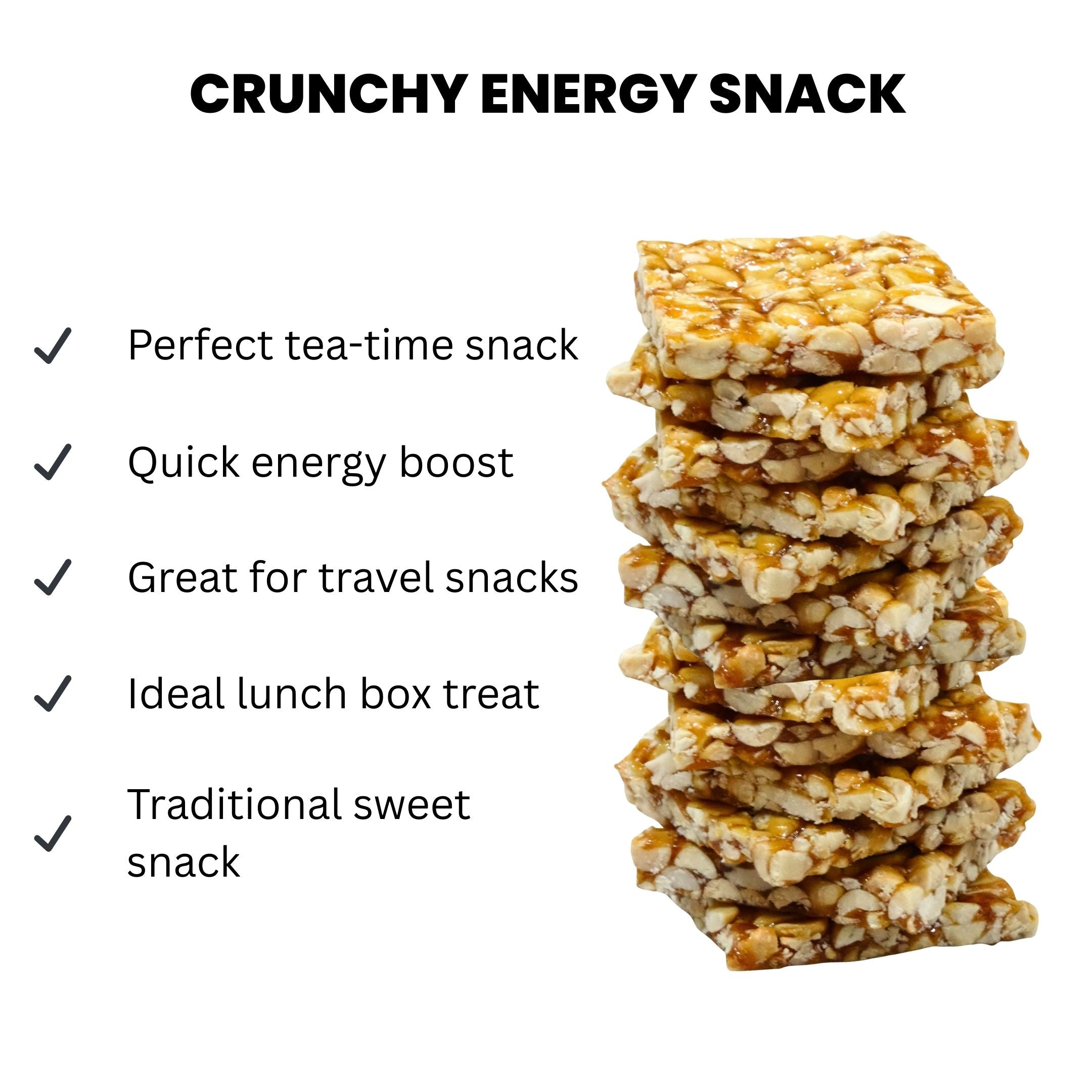 Peanut Chikki Made with Jaggery,Crunchy Jaggery Peanut Brittle, 250gm