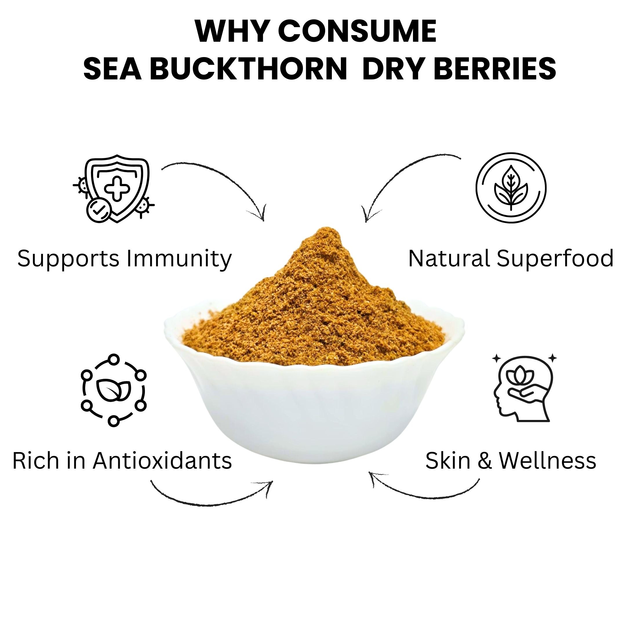 Sea Buckthorn Berry Powder 100g – Premium Natural Superfruit Powder