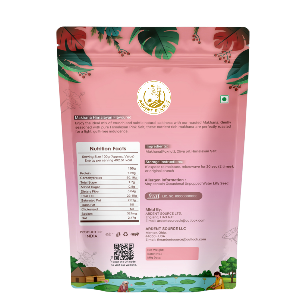 Roasted Makhana (Fox Nuts) - Healthy Snacks, Low-Calorie, High-Protein Makhana Snacks, Gluten-Free Makhana: Natural Superfood Snack | 100gm