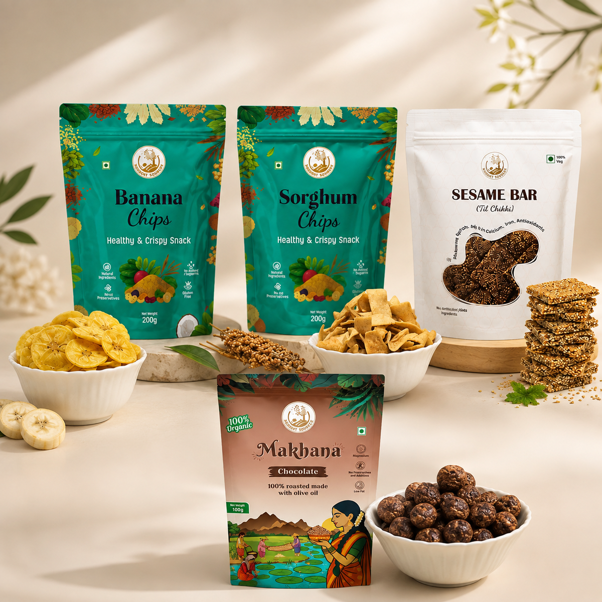 Guilt-free snack combo (Chocolate flavour makhana)