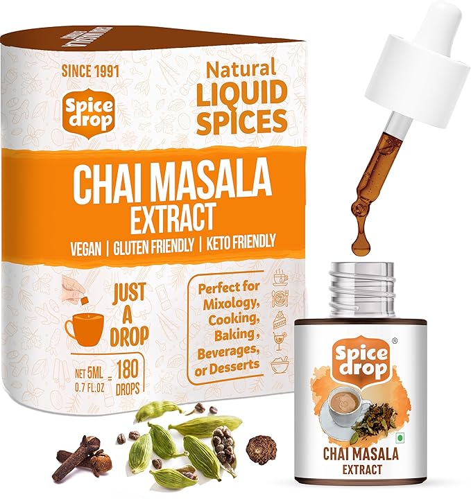 Natural Herbal Extracts 5ml – Ginger, Ginger Orange, Turmeric Latte, Chai Masala & Peppermint