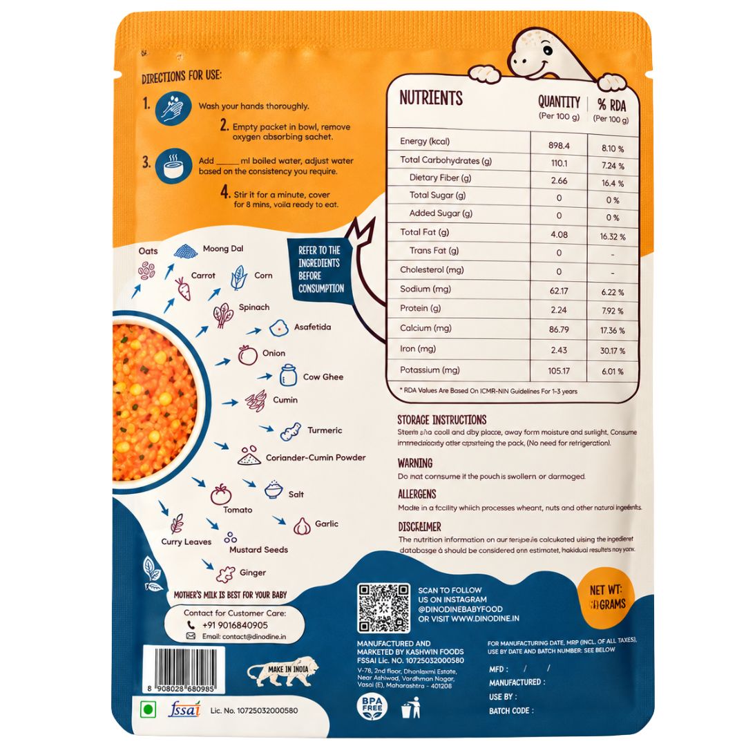 Vegetable Oats Khichdi – Traditional Baby Food - 20g