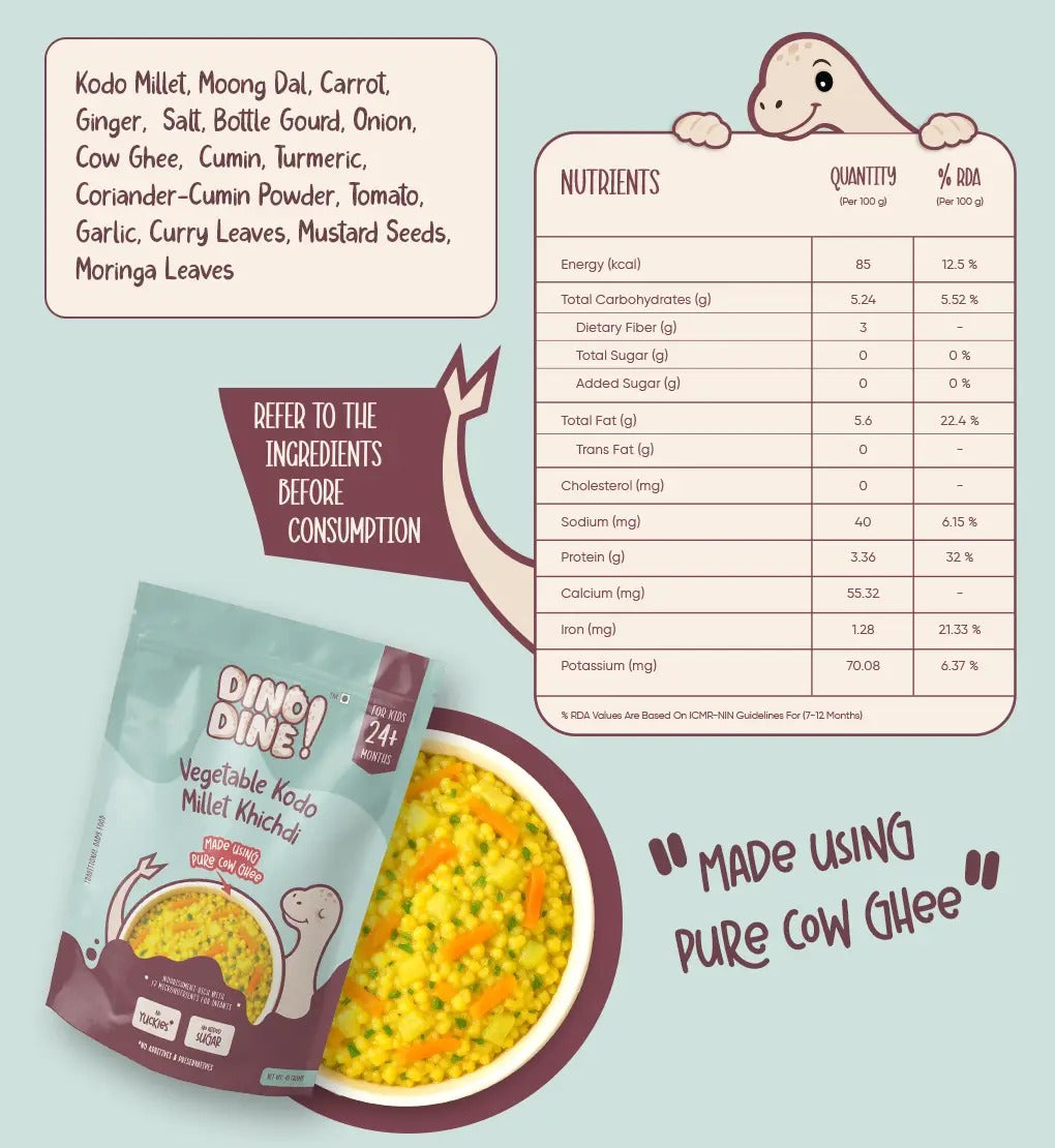 Vegetable Kodo Millet Khichdi – Traditional Baby Food - 20g
