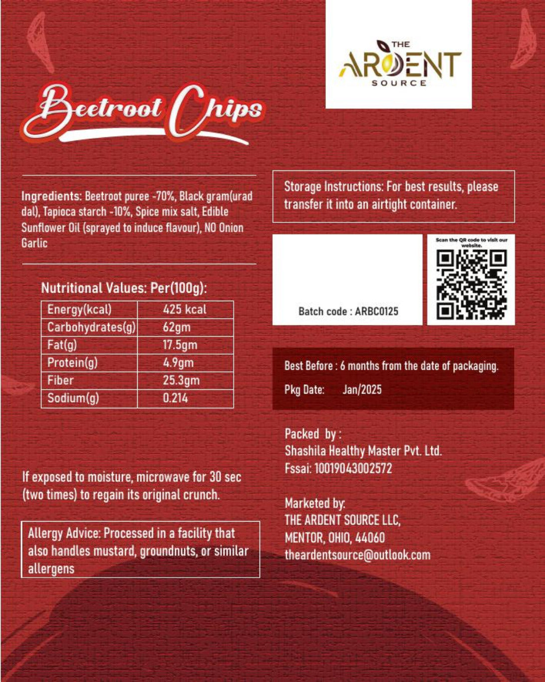 Baked Beetroot Chips | Crispy Beetroot | High Dietary Fiber & Nutrient | Gluten-Free Snacks | High Protein & Fiber | No Maida