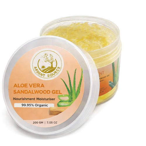 Aloe Vera Sandalwood Gel 200ml,Reduces Skin Redness, Improves Skin Tone, Reduces Dark Spots, Replenishes Skin Cells, Paraben & Sulfate Free – 200g