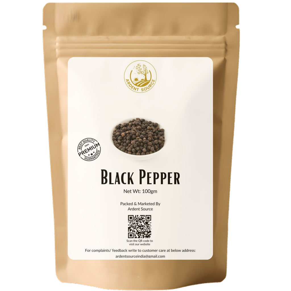 Black Pepper by Ardent Source (100gm),Black Peppercorns, Whole Black Pepper,Premium Quality,100% Natural, Authentic,No Additives, No Preservatives, Non-GMO