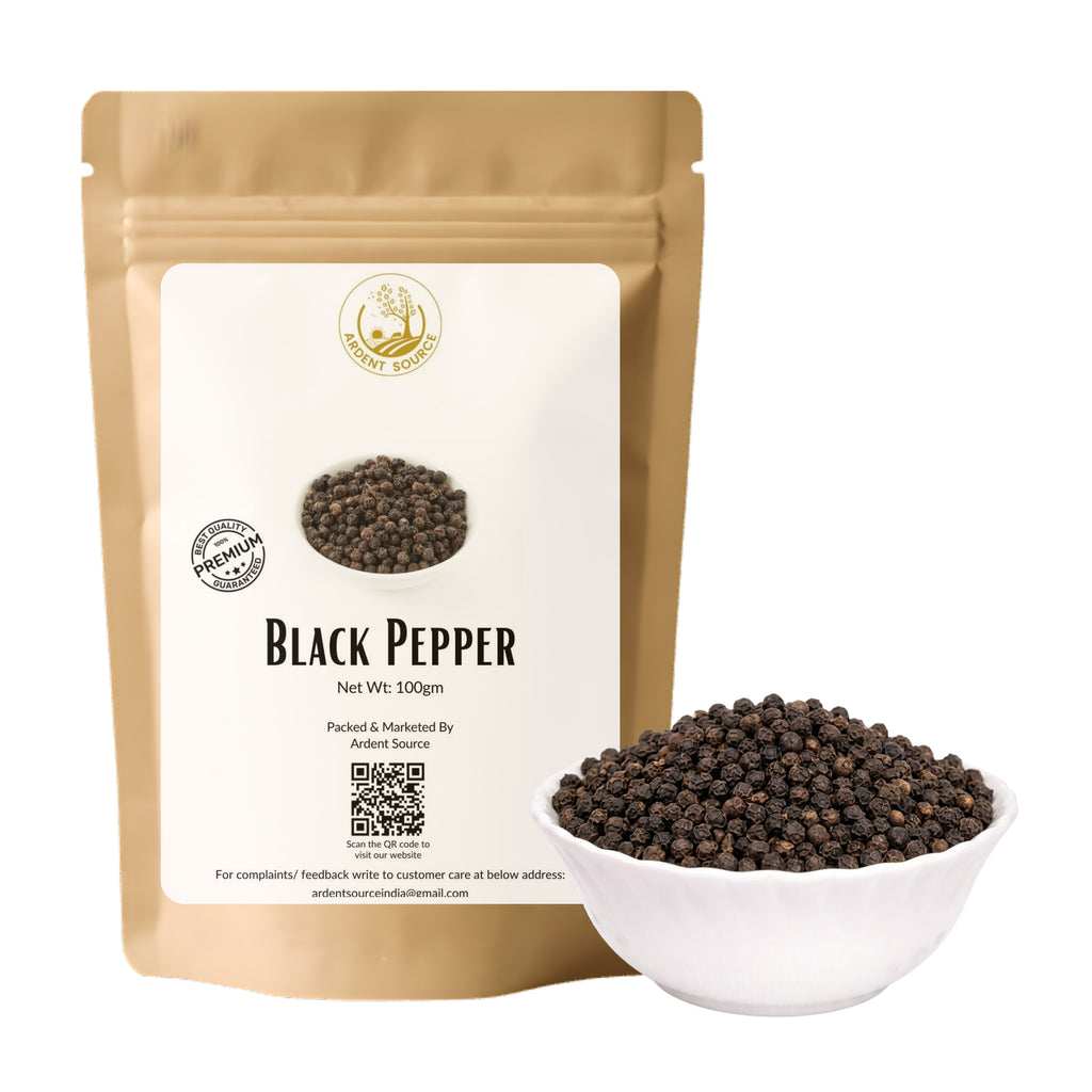 Black Pepper by Ardent Source (100gm),Black Peppercorns, Whole Black Pepper,Premium Quality,100% Natural, Authentic,No Additives, No Preservatives, Non-GMO