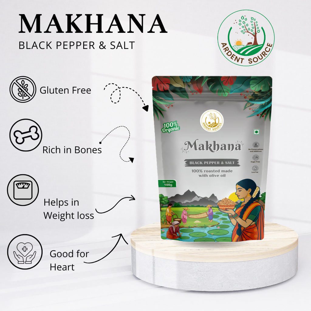 Flavoured Makhana Combo (Himalayan Salt & Black Pepper & Salt),Healthy Party Snacks, Namkeen Flavour for Lotus Seeds Phool Makhana and Puffed Kernels,Tasty & Nutritious, 200gm