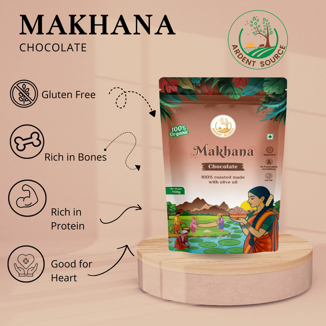Roasted Makhana (Fox Nuts) - Healthy Snacks, Low-Calorie, High-Protein Makhana Snacks, Gluten-Free Makhana: Natural Superfood Snack | 100gm