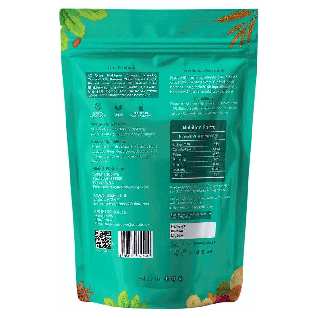 Ragi Chips (Finger Millet Chips), Vacuum Cooked