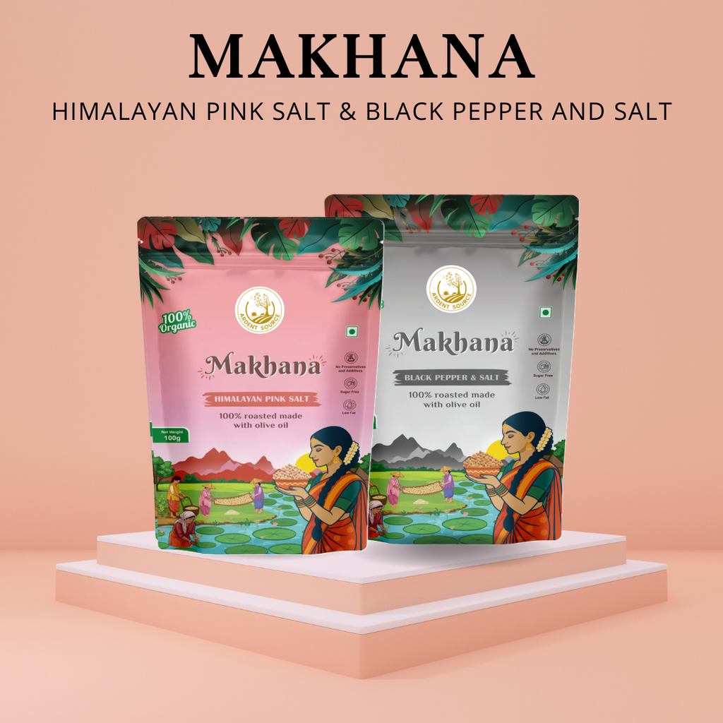 Flavoured Makhana Combo (Himalayan Salt & Black Pepper & Salt),Healthy Party Snacks, Namkeen Flavour for Lotus Seeds Phool Makhana and Puffed Kernels,Tasty & Nutritious, 200gm