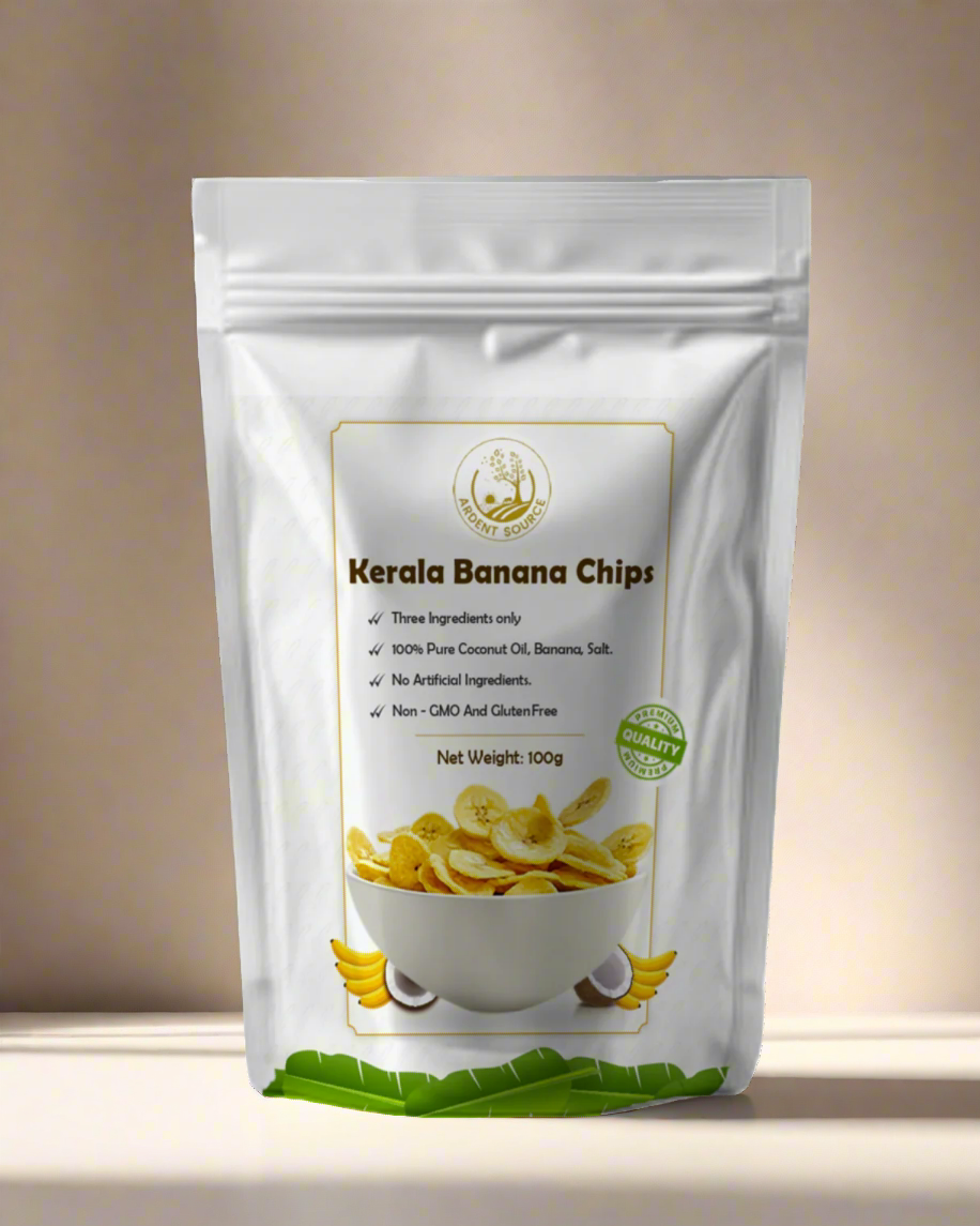 Kerala Banana Chips packaging on a white background