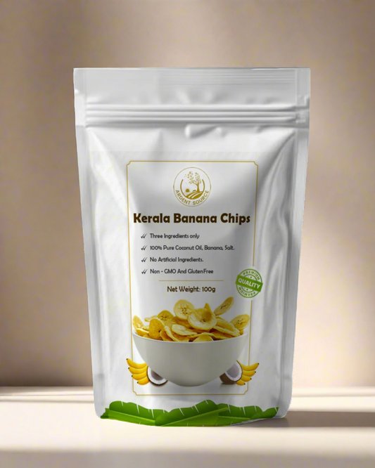 Kerala Banana Chips packaging on a white background