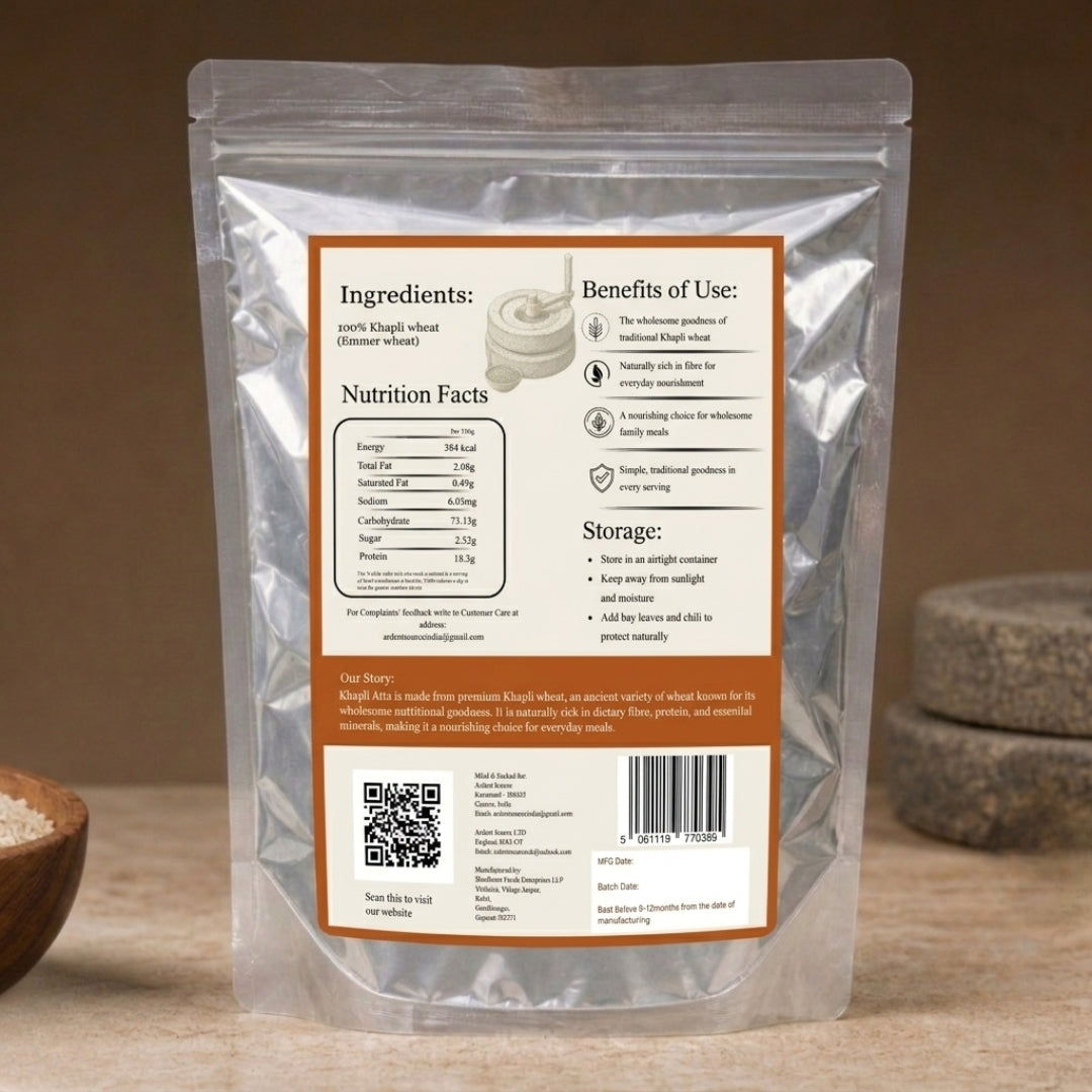 Ardent Source Khapli Flour (Emmer Wheat Flour) – 1kg