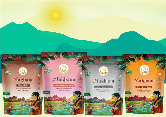 Roasted Makhana (Fox Nuts) - Healthy Snacks | Low-Calorie, High-Protein Makhana Snacks | Gluten-Free Makhana: Natural Superfood Snack | 100gm