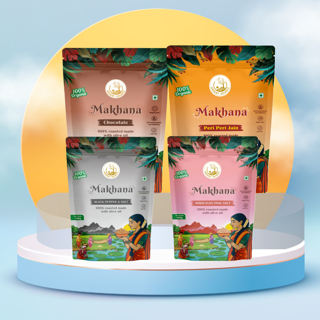 Roasted Makhana (Fox Nuts) - Healthy Snacks, Low-Calorie, High-Protein Makhana Snacks, Gluten-Free Makhana: Natural Superfood Snack | 100gm