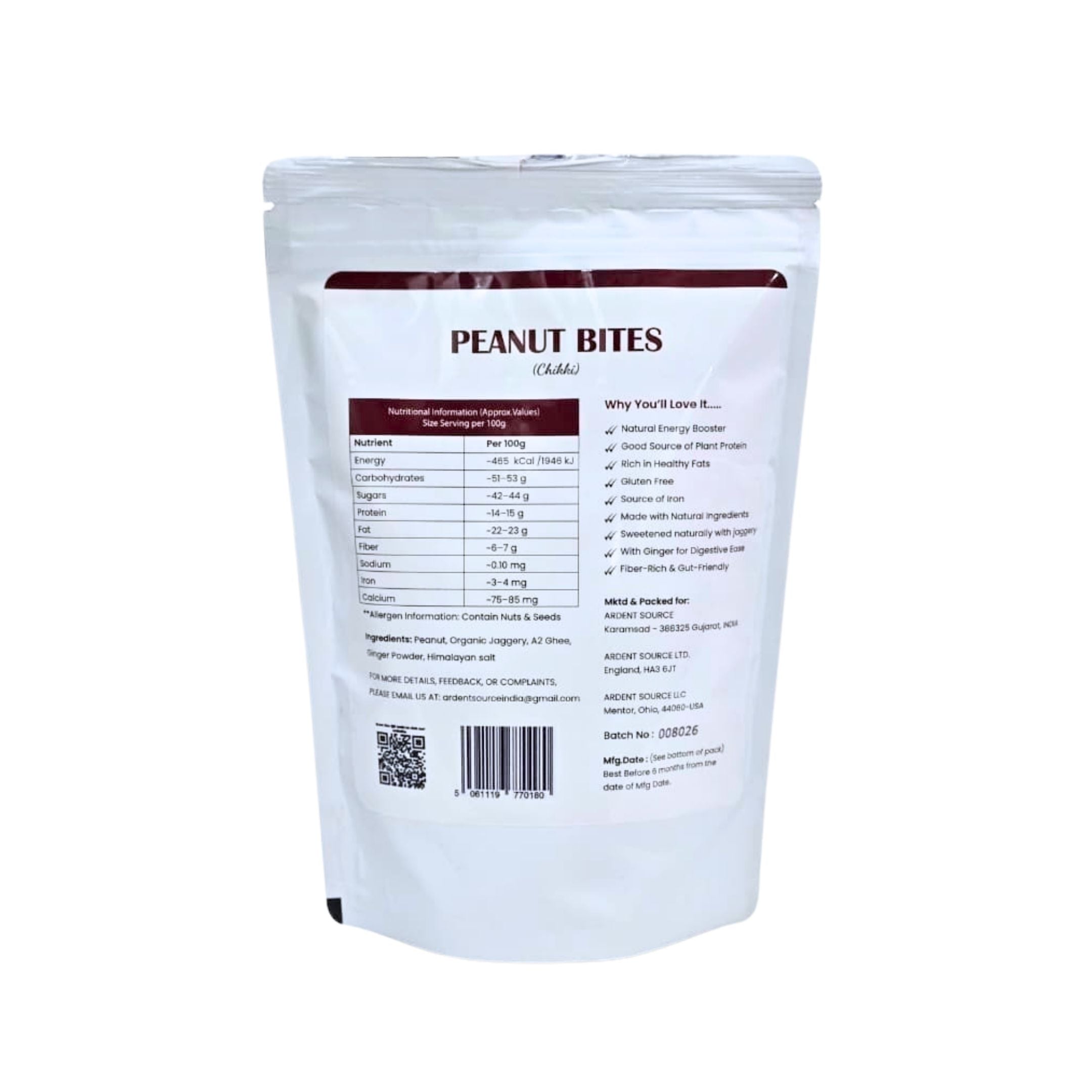 Peanut Chikki Made with Jaggery,Crunchy Jaggery Peanut Brittle, 250gm