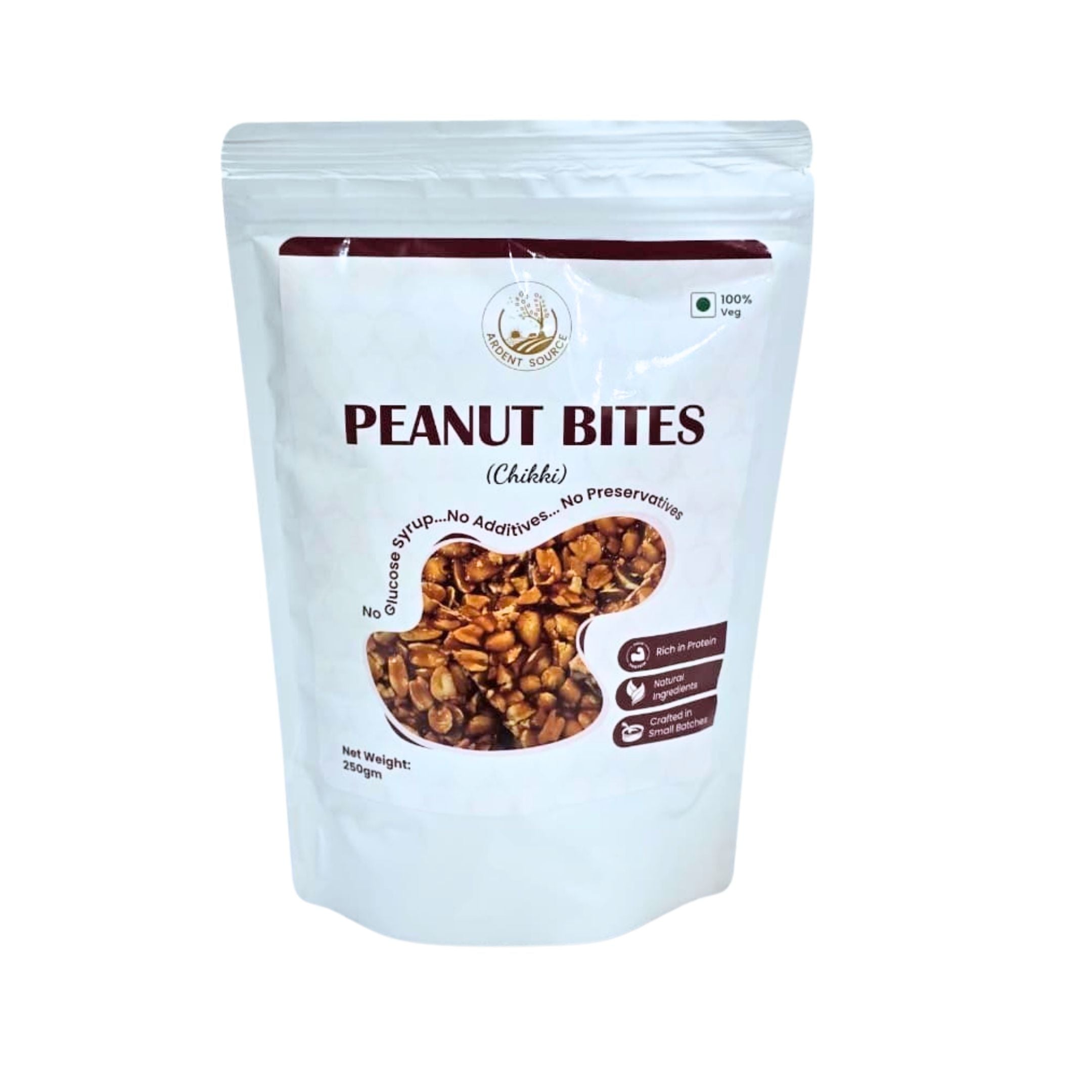 Peanut Chikki Made with Jaggery,Crunchy Jaggery Peanut Brittle, 250gm