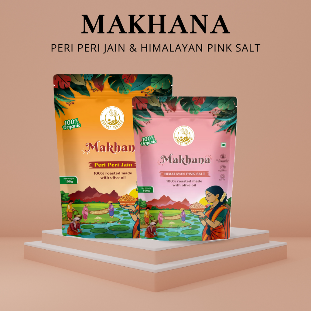Flavoured Makhana Combo (Himalayan Salt & Peri Peri Jain),Healthy Party Snacks, Namkeen Flavour for Lotus Seeds Phool Makhana and Puffed Kernels,Tasty & Nutritious,Pack Of 2 | 200gm
