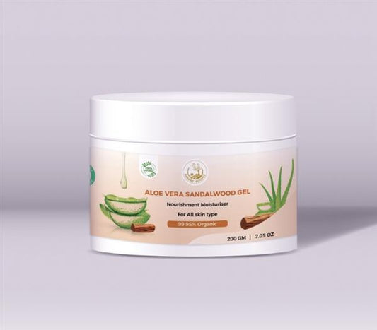 Aloe Vera Sandalwood Gel 200ml,Reduces Skin Redness,Improves Skin Tone,Reduces Dark Spots, Replenishes Skin Cells,Paraben & Sulfate Free – 200g