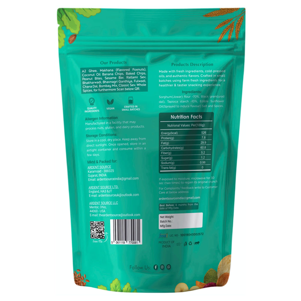 Baked Sorghum (Jowar) Chips (Crisps)Vacuum Cooked