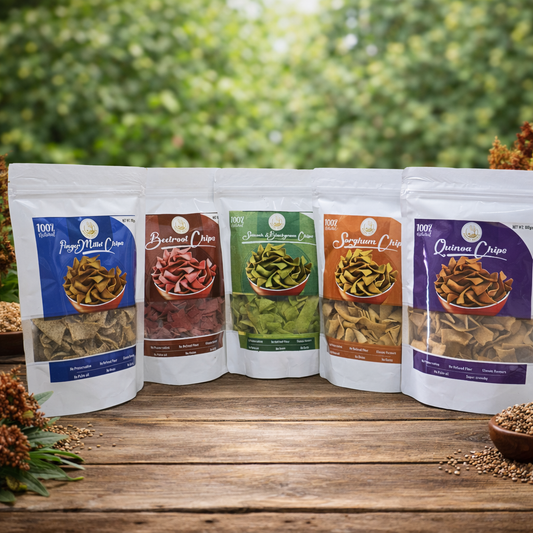 Ardent Source Baked Chips Variety Pack 500gm (Beetroot, Spinach & Black gram, Finger Millet, Sorghum, Quinoa)