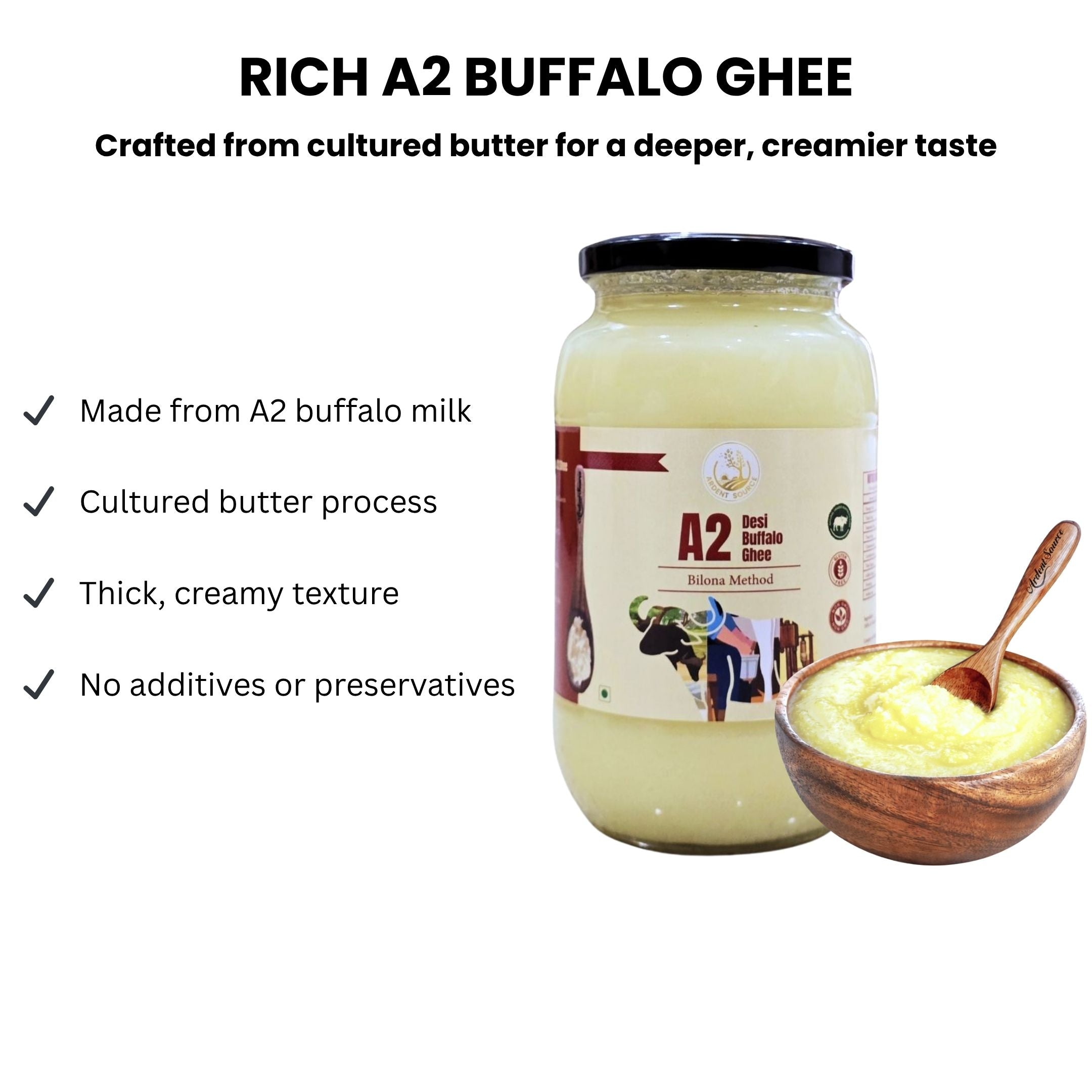 A2 Buffalo Bilona Ghee
