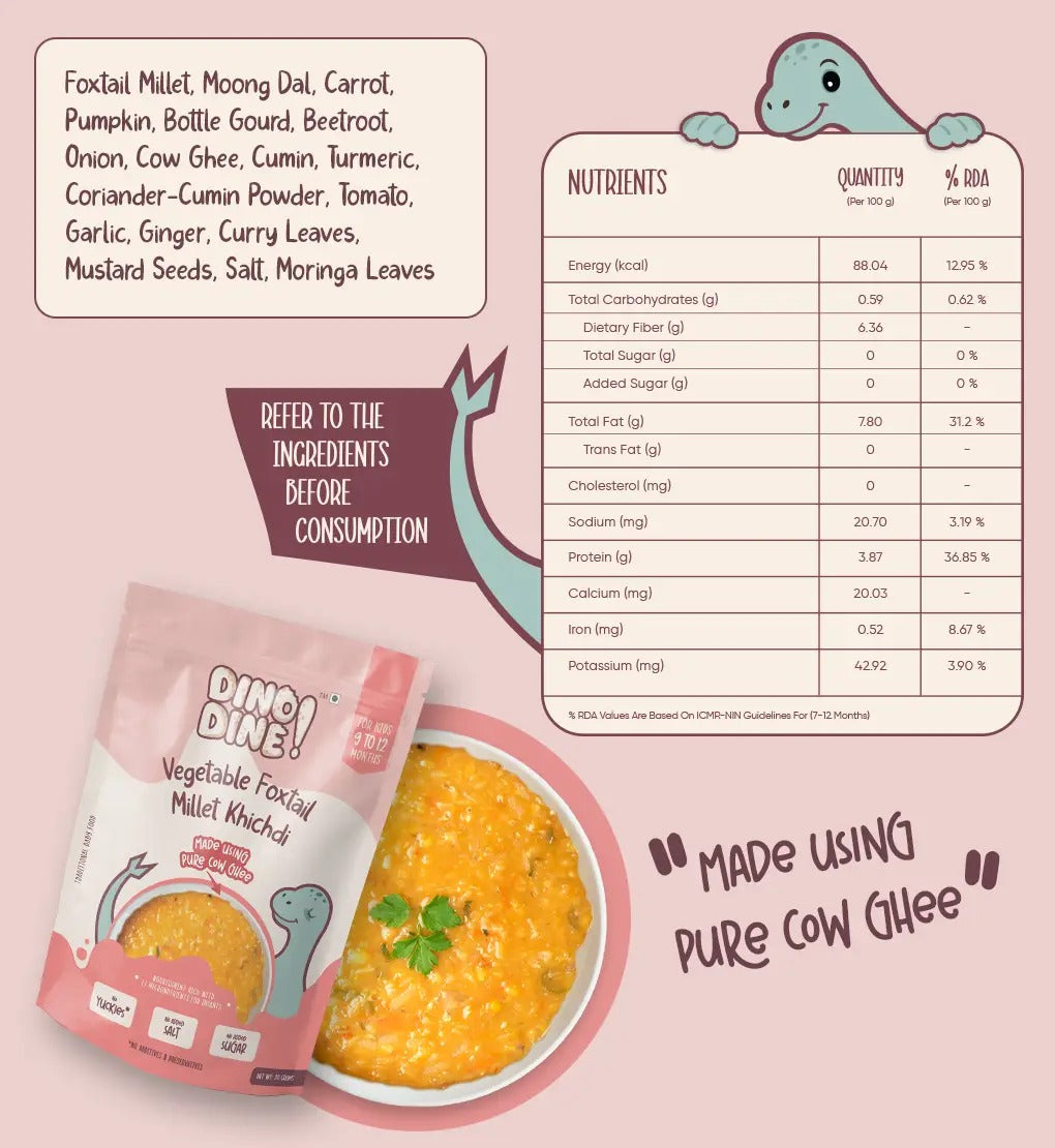 Vegetable Foxtail Millet Khichdi – Traditional Baby Food - 20g