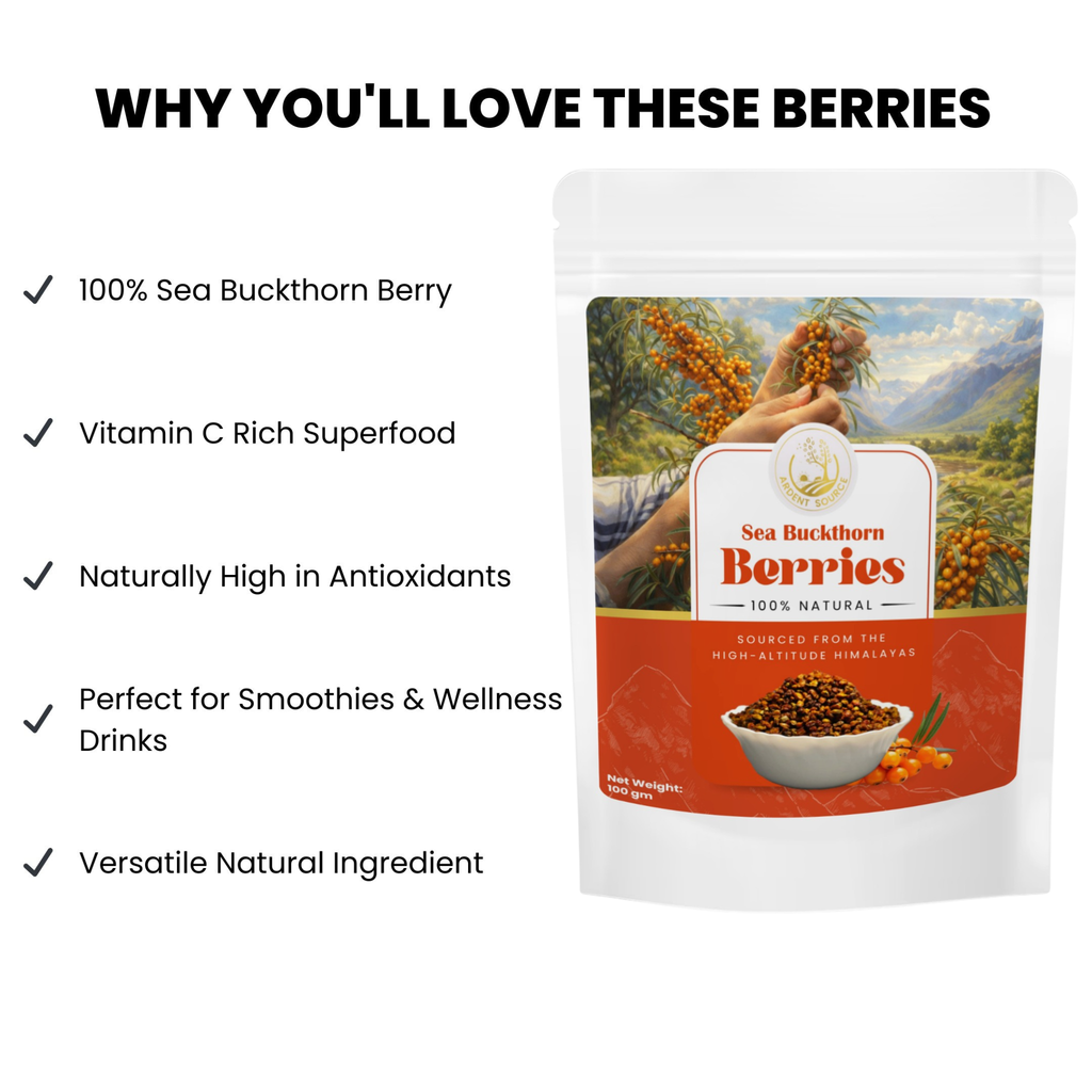 Dried Sea Buckthorn Berries 100g- Unsweetened Whole Berries