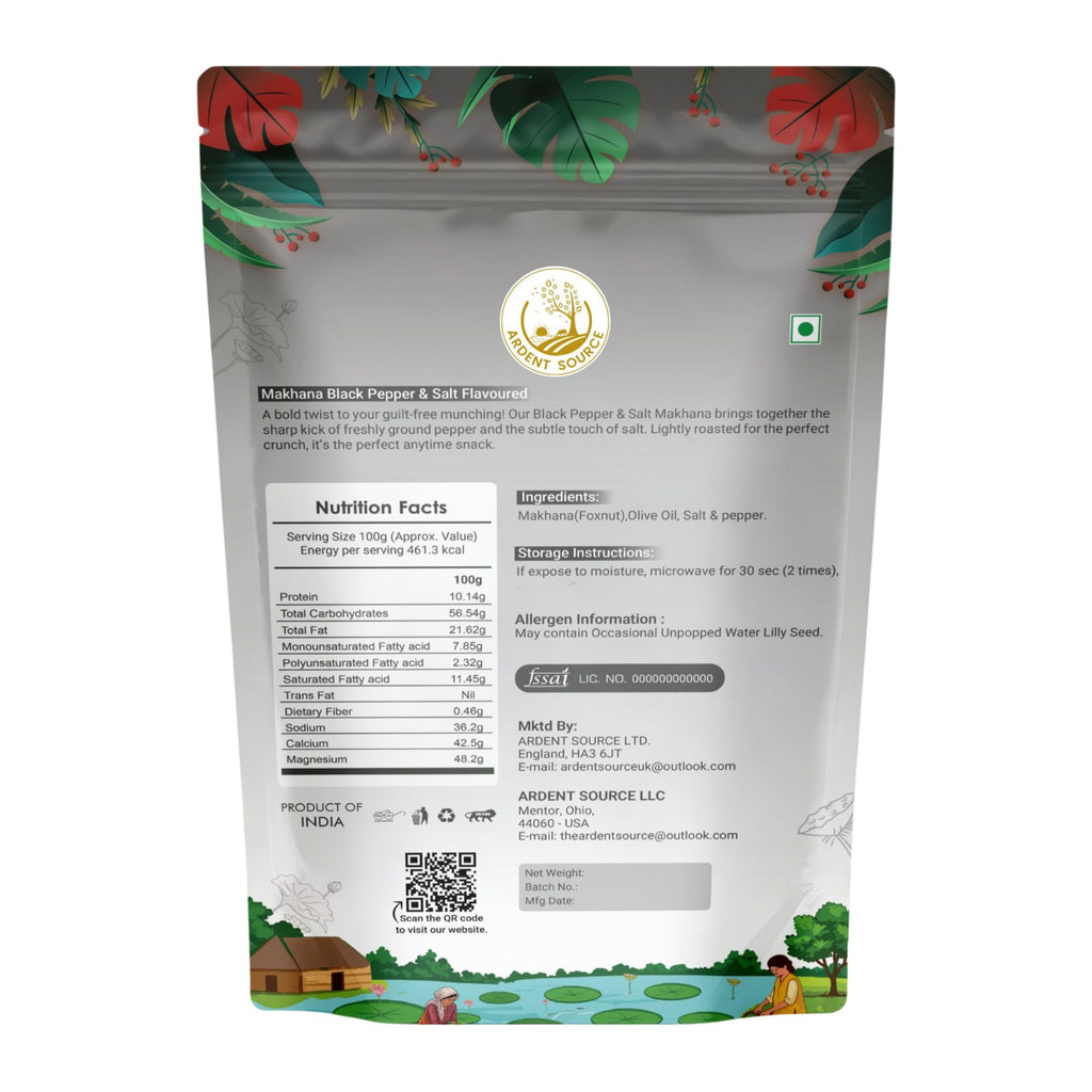 Roasted Makhana (Fox Nuts) - Healthy Snacks, Low-Calorie, High-Protein Makhana Snacks, Gluten-Free Makhana: Natural Superfood Snack | 100gm
