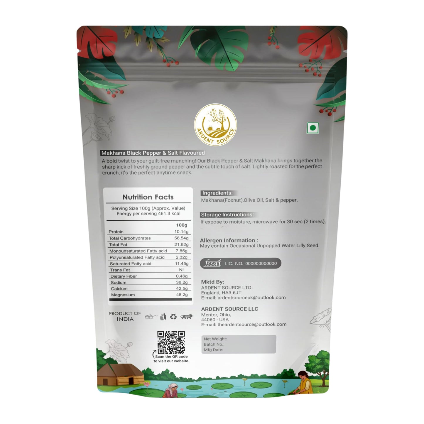 Roasted Makhana (Fox Nuts) - Healthy Snacks, Low-Calorie, High-Protein Makhana Snacks, Gluten-Free Makhana: Natural Superfood Snack | 100gm