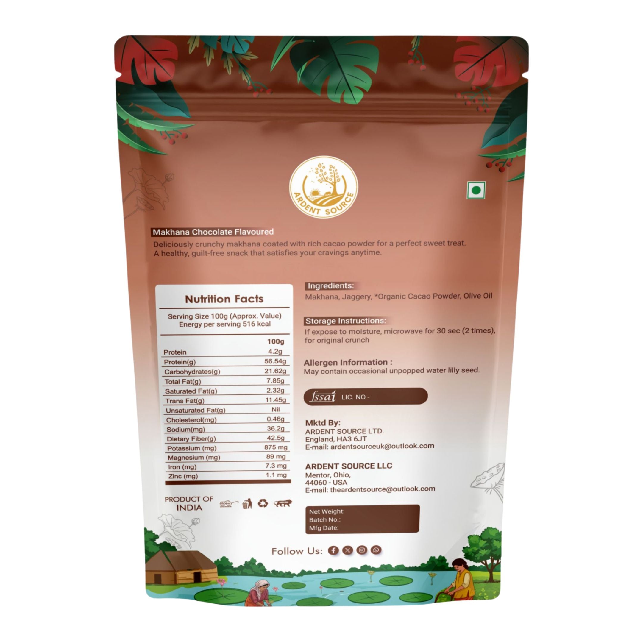 Roasted Makhana (Fox Nuts) - Healthy Snacks, Low-Calorie, High-Protein Makhana Snacks, Gluten-Free Makhana: Natural Superfood Snack | 100gm