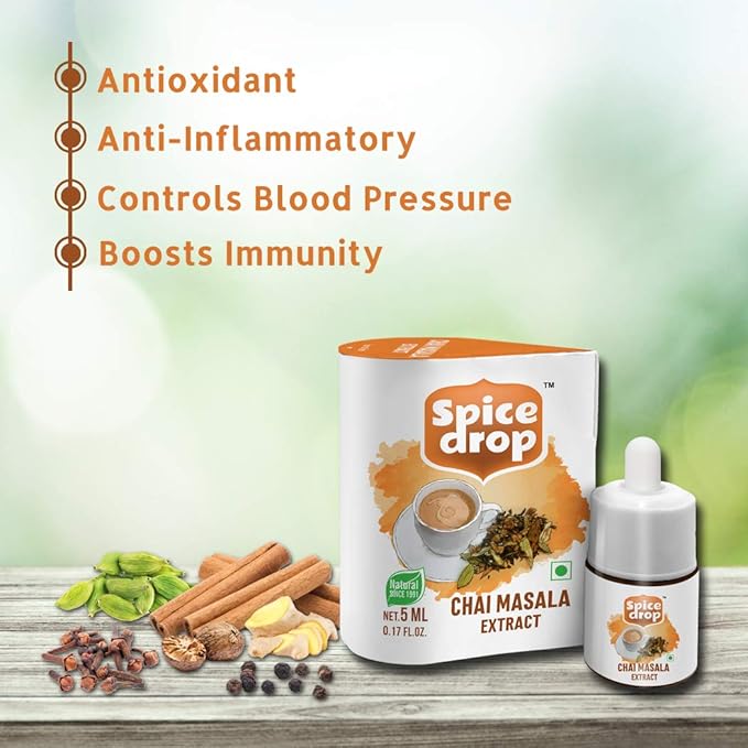 Natural Herbal Extracts 5ml – Ginger, Ginger Orange, Turmeric Latte, Chai Masala & Peppermint